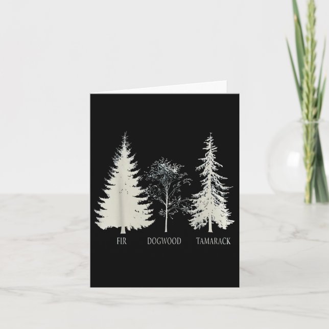 Fir Dogwood Tamarack Vintage Tree National Park  Card (Front)