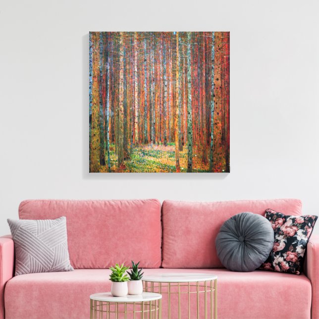 Fir Forest | Gustav Klimt | Canvas Print (Insitu(LivingRoom))