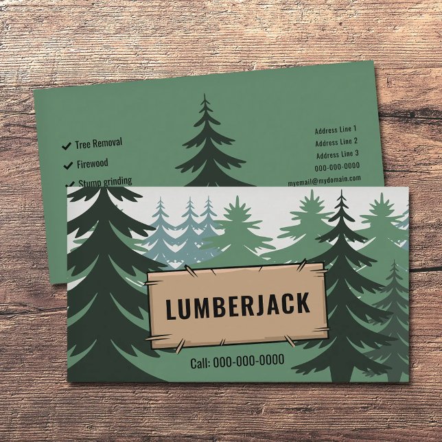 Fir Forest - Lumberjack Services Business Card (Fir Forest - Lumberjack Services Business Card)