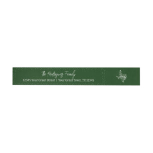 Fir Green Joy Holiday Leaves Texas Shape Wrap Around Label