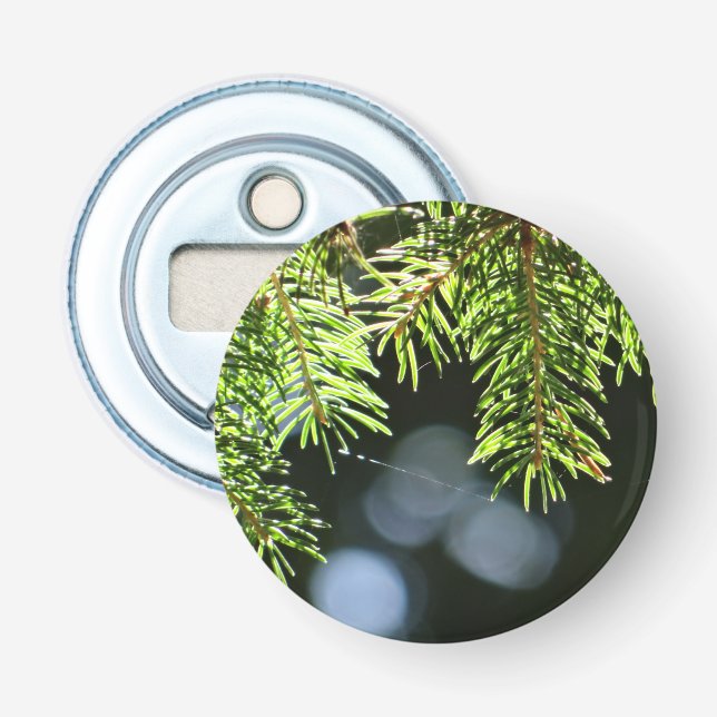 Fir pine needles with bokeh bottle opener (Front)