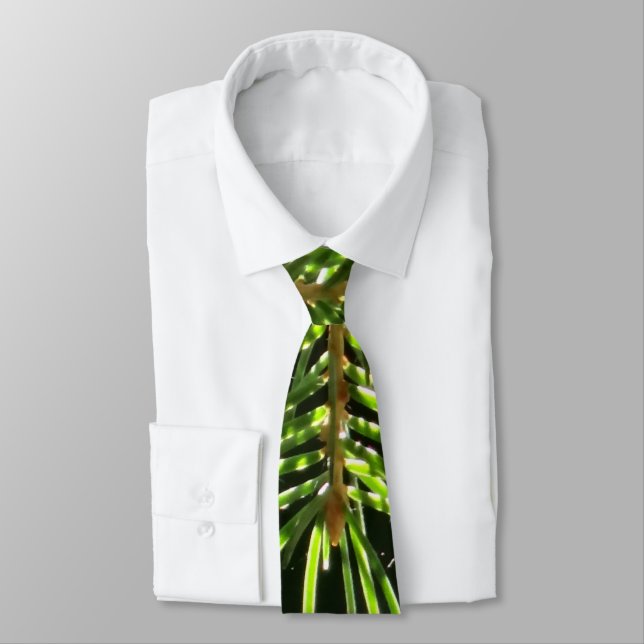 Fir pine needles with bokeh tie (Tied)