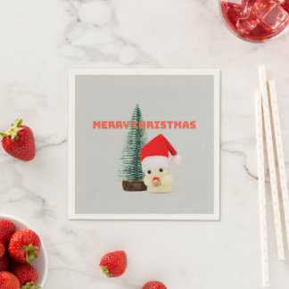 Fir Tree and Ghost Christmas Napkin