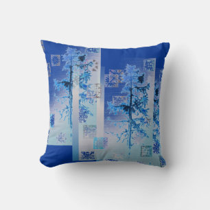 Fir Tree and Snowflakes by Alexandra Cook Cushion