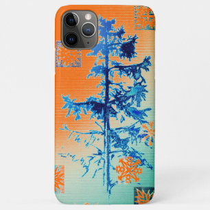 Fir Tree and Snowflakes in Orange: Hot Christmas Case-Mate iPhone Case