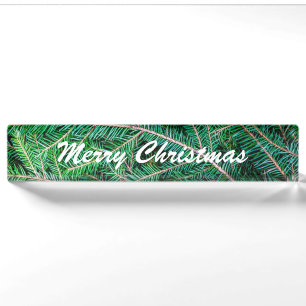 Fir tree branch nameplate