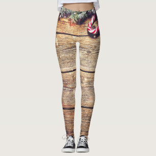 Fir Tree Christmas: Dark Wood Decoration Leggings