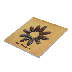 Fir Tree Cones Star Tile
