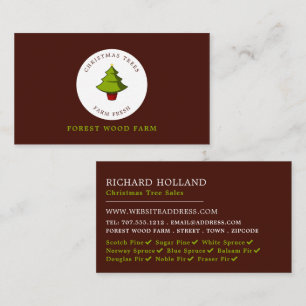 Fir Tree Design, Christmas Tree Sales Business Card