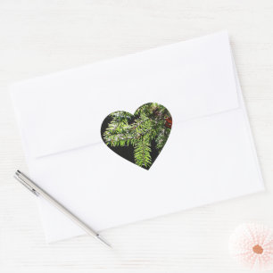 Fir tree heart sticker
