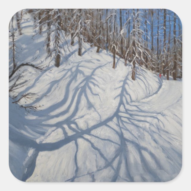 Fir Tree Shadows Tignes 2009 Square Sticker (Front)