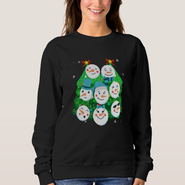 Fir tree Snowmies snowman Premium_1 Sweatshirt (Front)
