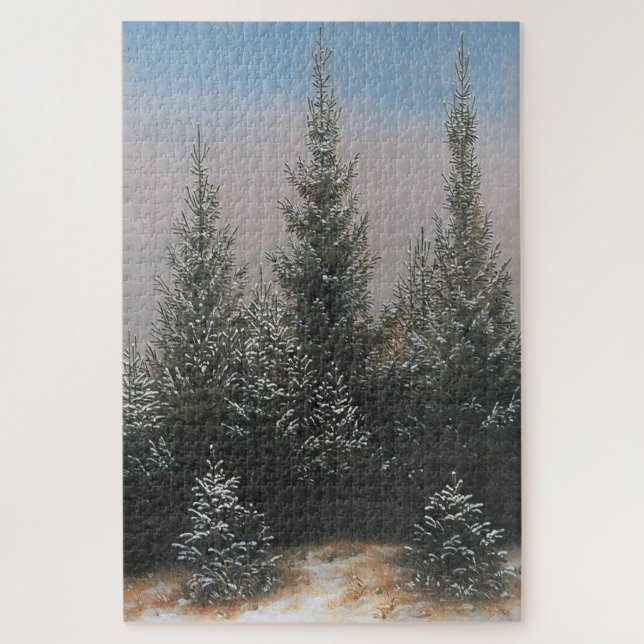 Fir Trees in the Snow (1828) – Friedrich Jigsaw Puzzle (Vertical)