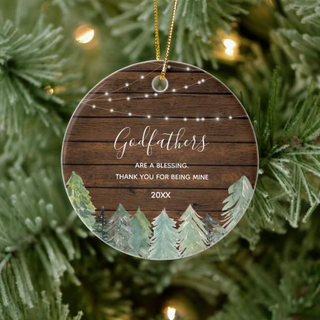 Fir Trees Winter Forest Woodland Godfathers Ceramic Tree Decoration (Tree)