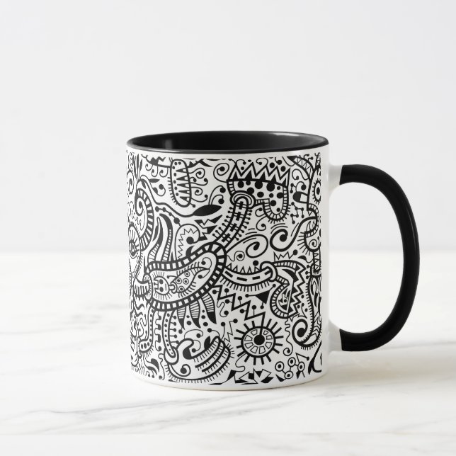 "Fira" Mug, Black on White Mug (Right)