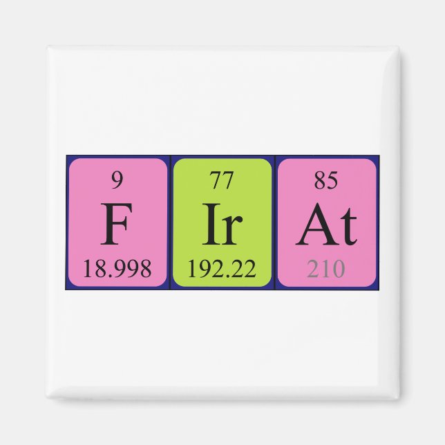 Firat periodic table name magnet (Front)
