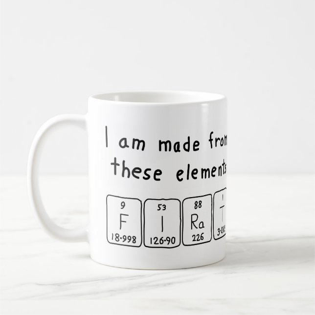 Firat periodic table name mug (Left)
