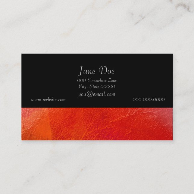 Fire - Abstract Art in Orange, Yellow, Red Business Card (Front)