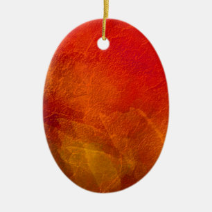 Fire - Abstract Art in Orange, Yellow, Red Ceramic Tree Decoration