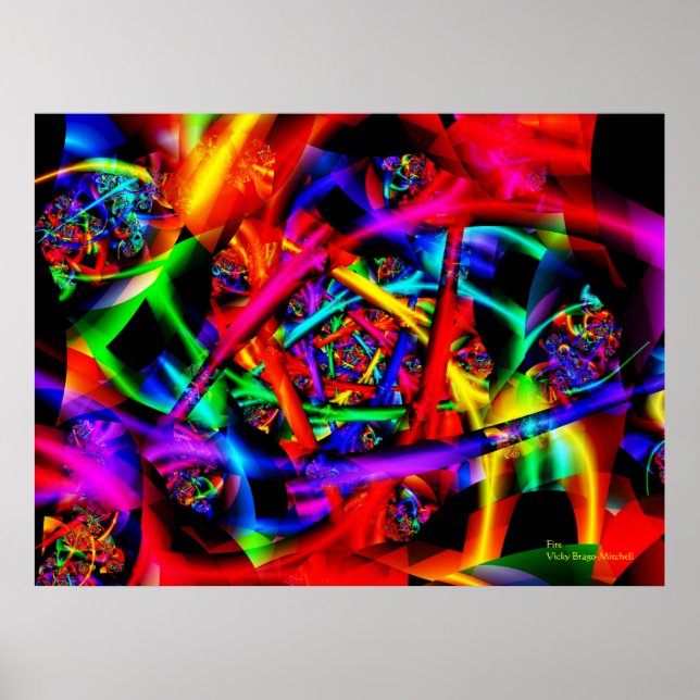 Fire Abstract Art Poster (Front)