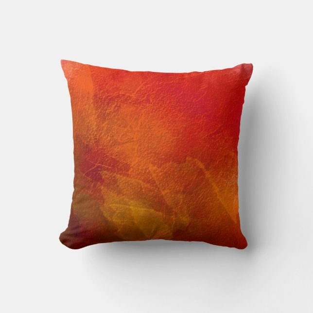 Fire - Abstract Background Art in Deep Orange Cushion (Front)