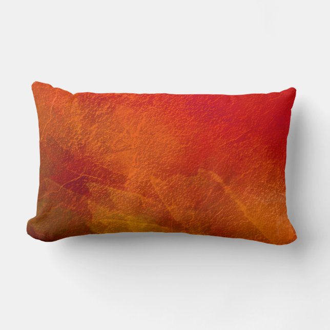 Fire - Abstract Background Art in Deep Orange Lumbar Cushion (Front)
