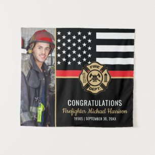 Fire Academy Fireman Graduation Firefighter Photo Tapestry