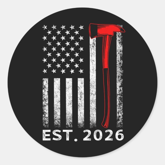 Fire Academy Graduation 2026 Usa Flag Future Firef Classic Round Sticker (Front)