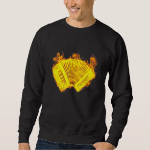 Fire Accordion Flames Music Accordion Player Sweatshirt