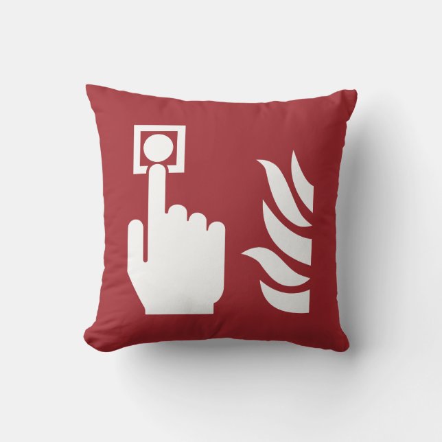 Fire Alarm Button Safety Sign Cushion (Front)