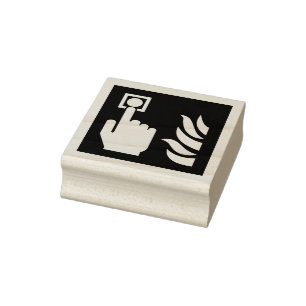 Fire Alarm Button Safety Sign Rubber Stamp