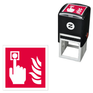 Fire Alarm Button Safety Sign Self-inking Stamp
