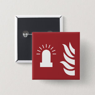 Fire Alarm Flashing Light Safety Sign 15 Cm Square Badge