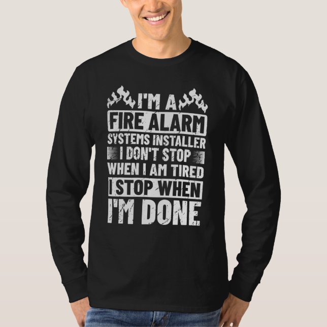 Fire Alarm Installer Systems Technician House Dete T-Shirt (Front)