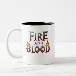 "Fire and Blood"cup design Two-Tone Coffee Mug