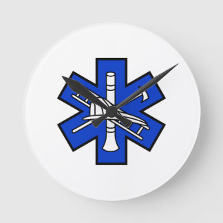 Fire and EMS Logo Round Clock