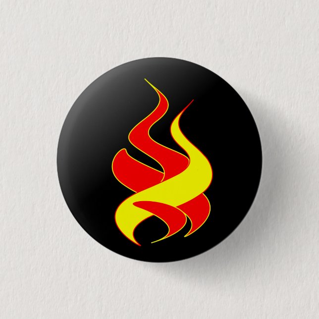 fire and flame 3 cm round badge (Front)