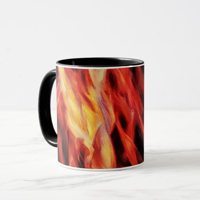 Fire and Flame Abstract Art Mug Cup (Front Left)