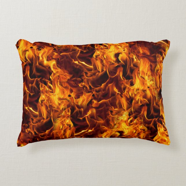 Fire and Flame Pattern Decorative Cushion (Front)