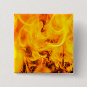 Fire and flames 15 cm square badge