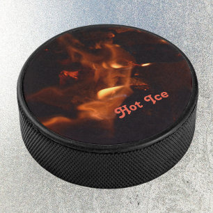 Fire and Flames Burning Devil Customisable Hockey Puck