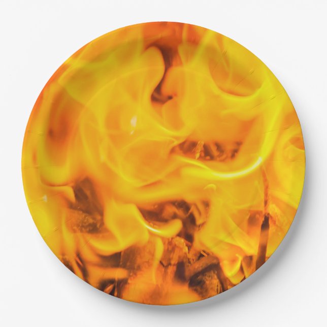 Fire and flames paper plate (Front)