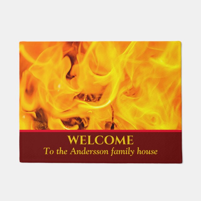 Fire And Flames Pattern Doormat (Front)