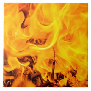 Fire And Flames Pattern Tile