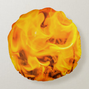Fire and flames round cushion