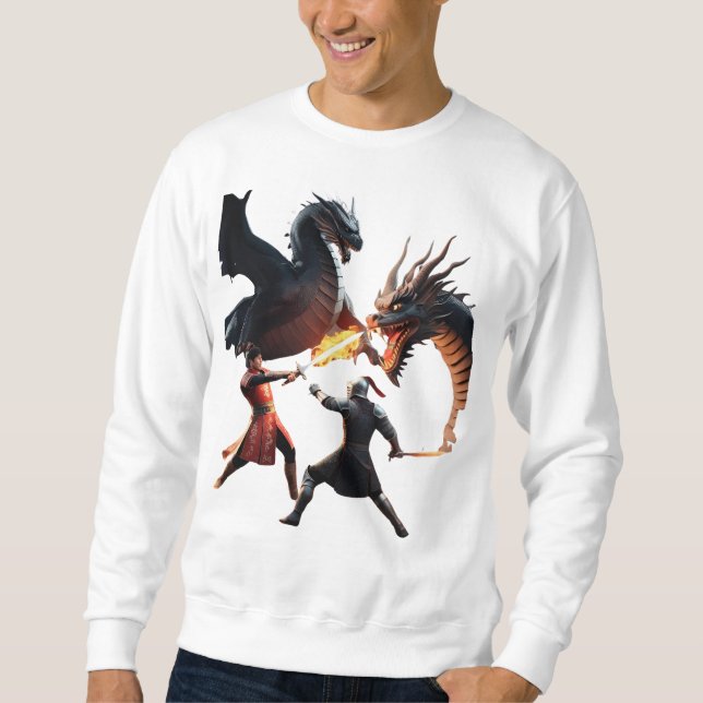 Fire and Fury: Knight Against the Dragon Sweatshirt (Front)