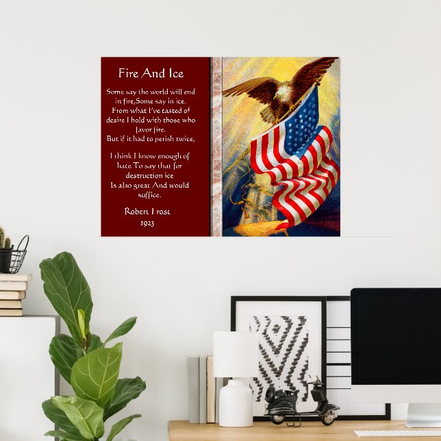Fire And Ice Bald Eagle 4th Of July Posters (Home Office)