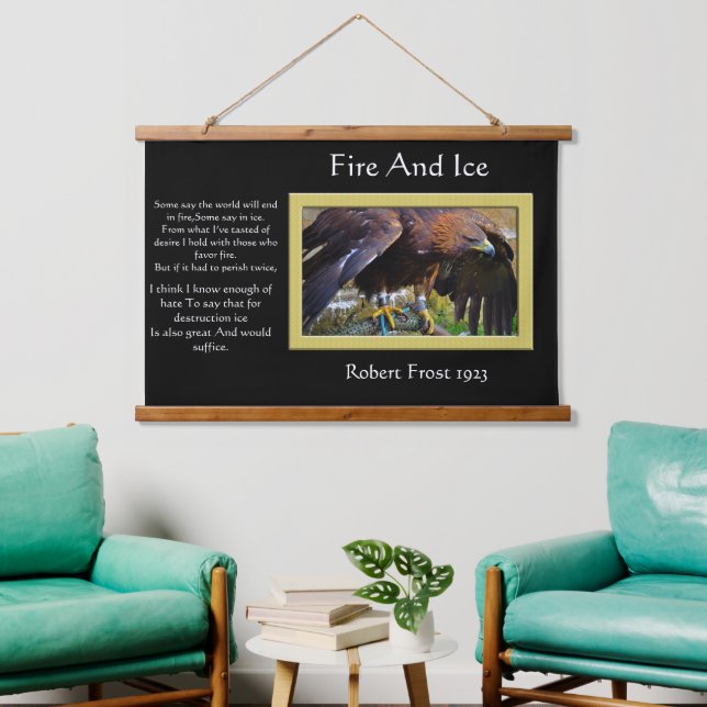 Fire And Ice Bald Eagle On A Rope   Hanging Tapestry (Living Room)