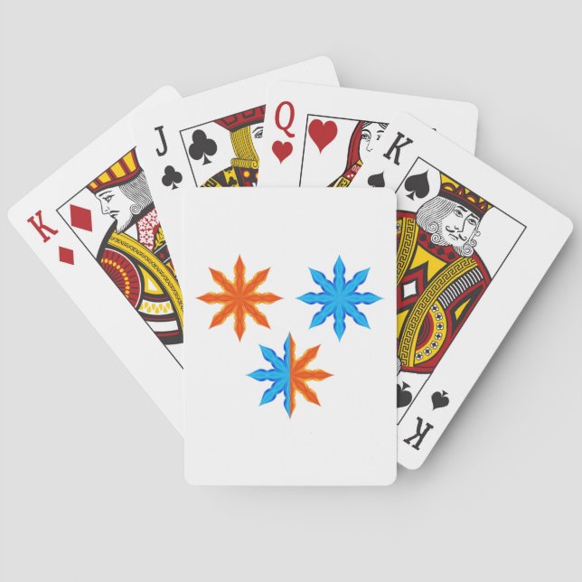 Fire and Ice Eight Point Stars Playing Cards (Back)