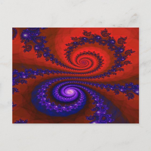 Fire and Ice Fractal Abstract Art Postcard (Front)